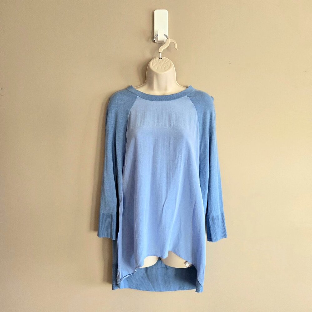 COS 100% silk blue top.